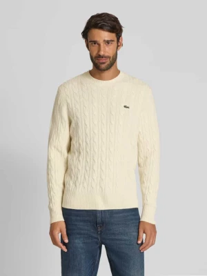 Sweter z dzianiny o kroju regular fit z czystej wełny Lacoste