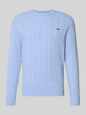 Sweter z dzianiny o kroju regular fit z czystej wełny Lacoste