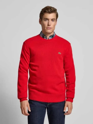 Sweter z dzianiny o kroju regular fit z czystej wełny Lacoste