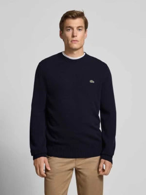 Sweter z dzianiny o kroju regular fit z czystej wełny Lacoste