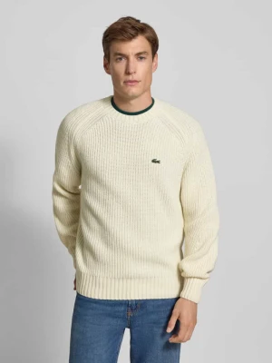 Sweter z dzianiny o kroju regular fit z czystej wełny Lacoste