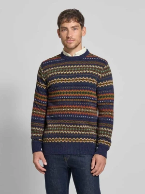 Sweter z dzianiny o kroju regular fit z czystej wełny model ‘ISLE CREW’ Barbour