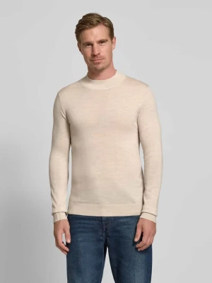 Sweter o kroju regular fit z dzianiny z czystej wełny merino model ‘TRAY’ Selected Homme