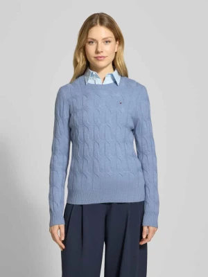 Sweter z dzianiny o kroju regular fit z czystej wełny Tommy Hilfiger