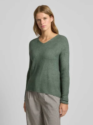 Sweter z dzianiny o kroju regular fit z dekoltem w serek model ‘CAMILLA’ Only