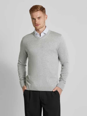 Sweter z dzianiny o kroju regular fit z dekoltem w serek Tom Tailor