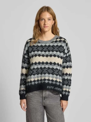 Sweter z dzianiny o kroju regular fit z dodatkiem wełny model ‘CELESTINE’ Pepe Jeans