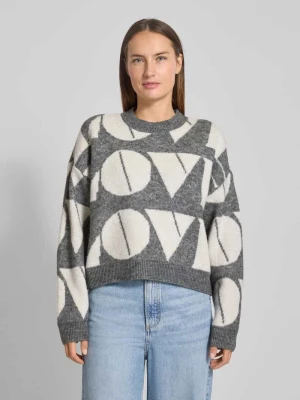 Sweter z dzianiny o kroju regular fit z dodatkiem wełny model ‘LOVE’ Vero Moda
