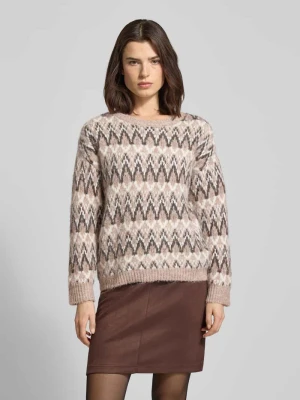 Sweter z dzianiny o kroju regular fit z dodatkiem wełny model „MARGI” Vila