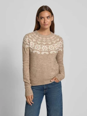 Sweter z dzianiny o kroju regular fit z dodatkiem wełny model ‘SIMONE’ Vero Moda