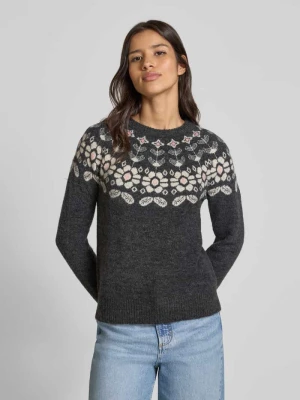 Sweter z dzianiny o kroju regular fit z dodatkiem wełny model ‘SIMONE’ Vero Moda