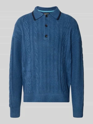 sweter z dzianiny o kroju regular fit z dodatkiem wełny Scotch & Soda Błękitny