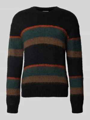 sweter z dzianiny o kroju regular fit z domieszką wełny z alpaki model 'MERTON' Carhartt WIP Czarny