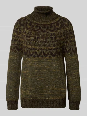 sweter z dzianiny o kroju regular fit z domieszką wełny z alpaki Stefanel Antracytowy