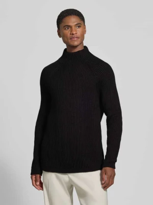 Sweter z dzianiny o kroju regular fit z elastycznymi zakończeniami Drykorn Czarny