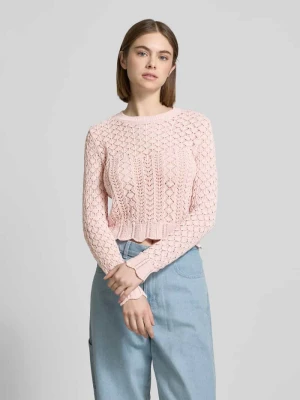 Sweter z dzianiny o kroju regular fit z fakturowaną dzianiną model ‘SAGA’ Only