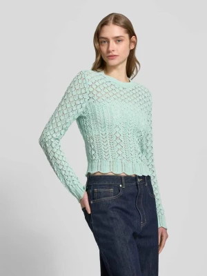 Sweter z dzianiny o kroju regular fit z fakturowaną dzianiną model ‘SAGA’ Only