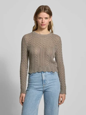 Sweter z dzianiny o kroju regular fit z fakturowaną dzianiną model ‘SAGA’ Only