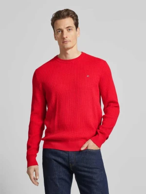 Sweter z dzianiny o kroju regular fit z fakturowanym wzorem Christian Berg Men