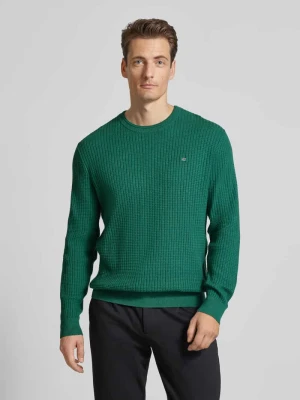 Sweter z dzianiny o kroju regular fit z fakturowanym wzorem Christian Berg Men