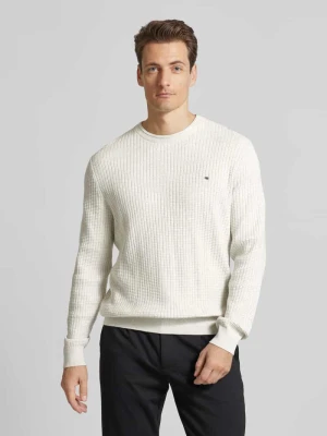 Sweter z dzianiny o kroju regular fit z fakturowanym wzorem Christian Berg Men