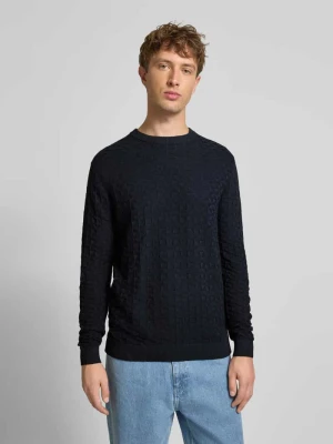 Sweter z dzianiny o kroju regular fit z fakturowanym wzorem model ‘KALLE’ Only & Sons