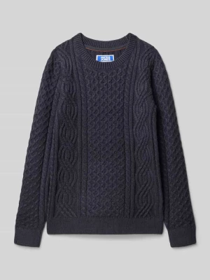 Sweter z dzianiny o kroju regular fit z fakturowanym wzorem model ‘Sean’ jack & jones