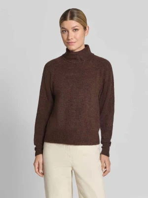 sweter z dzianiny o kroju regular fit z golfem model 'BYMONNA' B.Young Bordowy