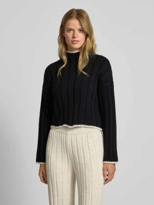 Sweter z dzianiny o kroju regular fit z golfem model ‘CHICK’ Only
