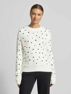 Sweter z dzianiny o kroju regular fit z haftami Tom Tailor Denim