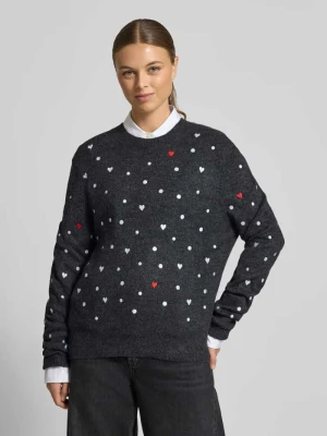 Sweter z dzianiny o kroju regular fit z haftami Tom Tailor Denim