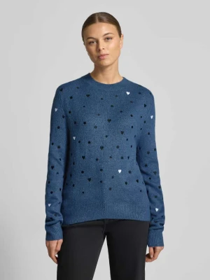 Sweter z dzianiny o kroju regular fit z haftami Tom Tailor Denim