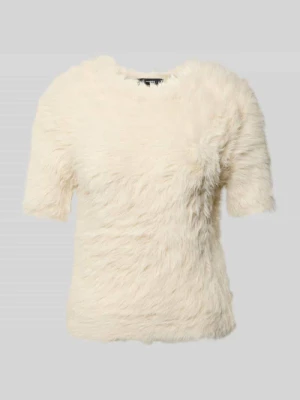 Sweter z dzianiny o kroju regular fit z imitacji futra model ‘FLUFFY’ Vero Moda