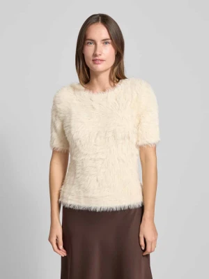 Sweter z dzianiny o kroju regular fit z imitacji futra model ‘FLUFFY’ Vero Moda