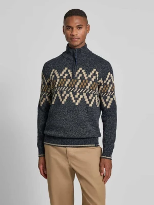 Sweter z dzianiny o kroju regular fit z kołnierzem zapinanym Lerros
