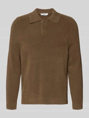 Sweter z dzianiny o kroju regular fit z kołnierzykiem polo Marc O'Polo DENIM