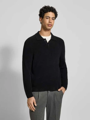 Sweter z dzianiny o kroju regular fit z kołnierzykiem polo Marc O'Polo DENIM