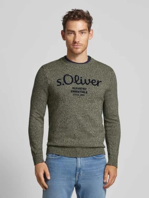 Sweter z dzianiny o kroju regular fit z logo s.Oliver RED LABEL