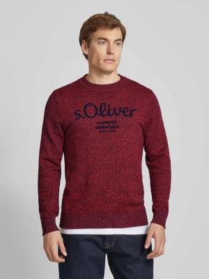 Sweter z dzianiny o kroju regular fit z logo s.Oliver RED LABEL