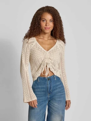 Sweter z dzianiny o kroju regular fit z marszczeniem model ‘NOLA’ Only