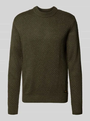 sweter z dzianiny o kroju regular fit z mieszanka bawełny model 'BLAKE' Jack&Jones Oliwkowy
