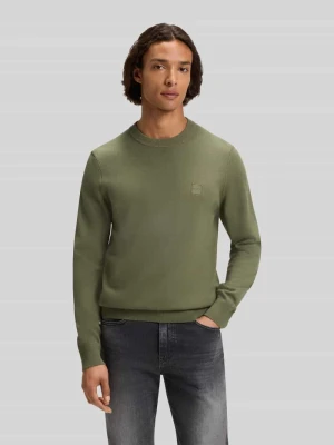 Sweter z dzianiny o kroju regular fit z mieszanki bawełny i kaszmiru Boss Orange