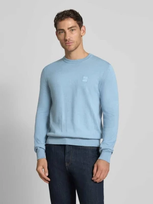 Sweter z dzianiny o kroju regular fit z mieszanki bawełny i kaszmiru model ‘KANOVANO’ Boss Orange