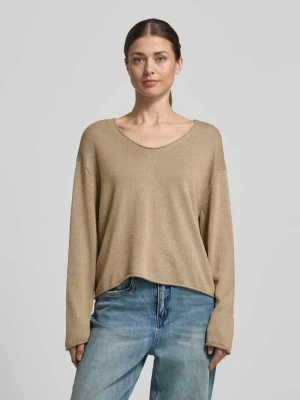 Sweter z dzianiny o kroju regular fit z mieszanki bawełny i lnu Marc O'Polo