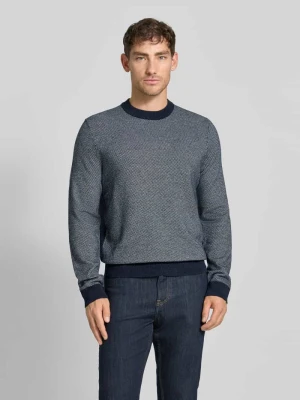 Sweter z dzianiny o kroju regular fit z mieszanki bawełny i żywej wełny model ‘HESTRO’ Boss