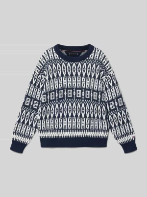 Sweter z dzianiny o kroju regular fit z mieszanki bawełny model ‘FAIRISLE’ Tommy Hilfiger Kids