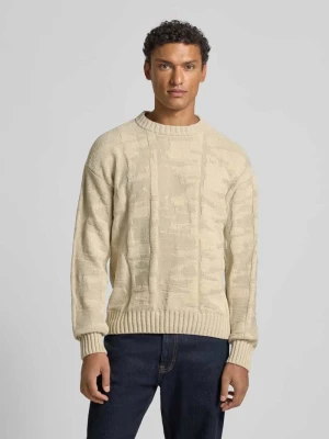 Sweter z dzianiny o kroju regular fit z mieszanki bawełny model ‘KIRESO’ Boss Orange