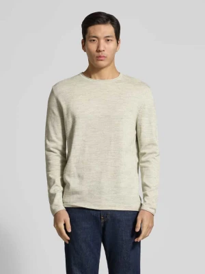 sweter z dzianiny o kroju regular fit z mieszanki bawełny model Space dye Tom Tailor