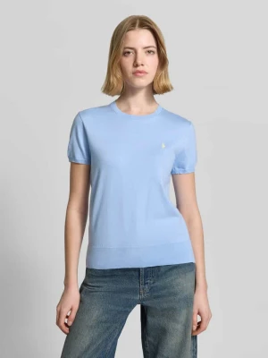 sweter z dzianiny o kroju regular fit z mieszanki bawełny Polo Ralph Lauren Jasnoniebieski