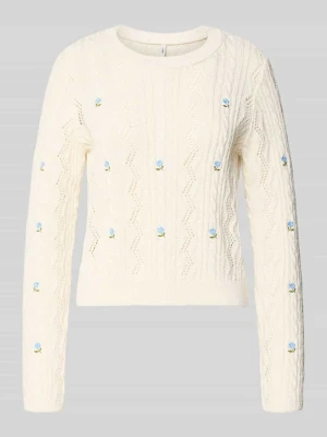 Sweter z dzianiny o kroju regular fit z mieszanki bawełny z recyklingu model ‘RITA LIFE’ Only